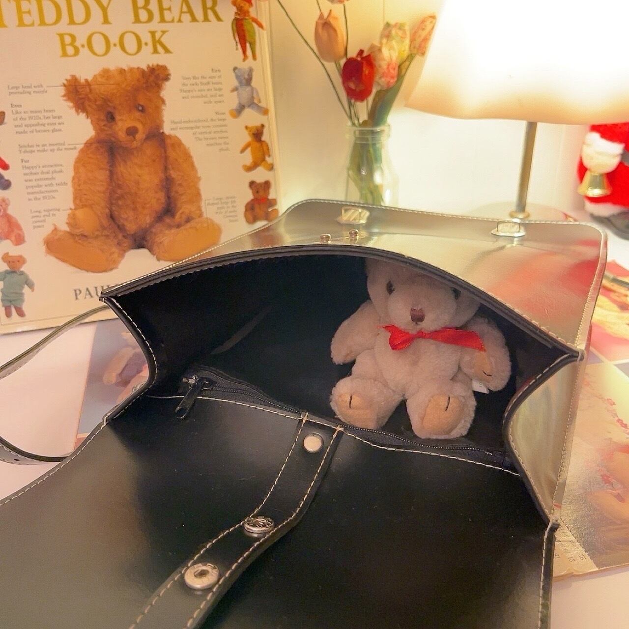 white stitch satchel bagpack