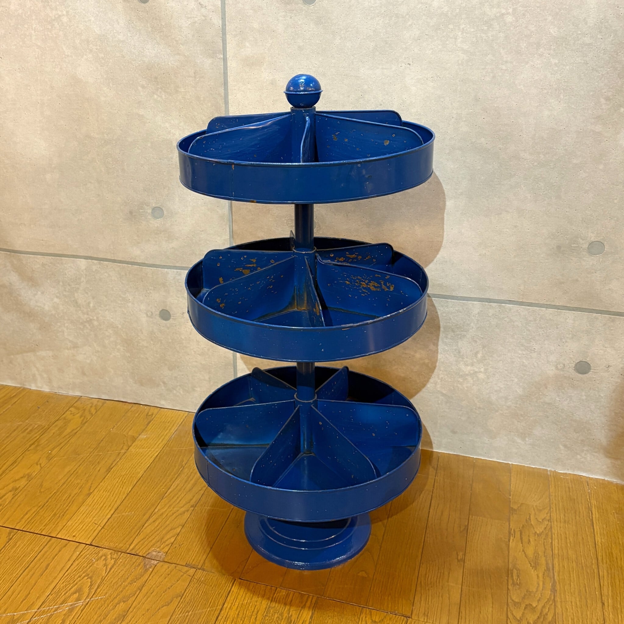 新品】DULTON ダルトン Round rack 3 layer 3段回転式ラック ブルー