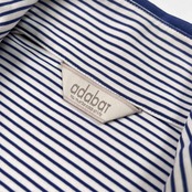 adabat アダバット ボーダー柄 ハイネック ハーフジップ 半袖Tシャツ カットソー サイズ 38 /ゴルフ/レディース