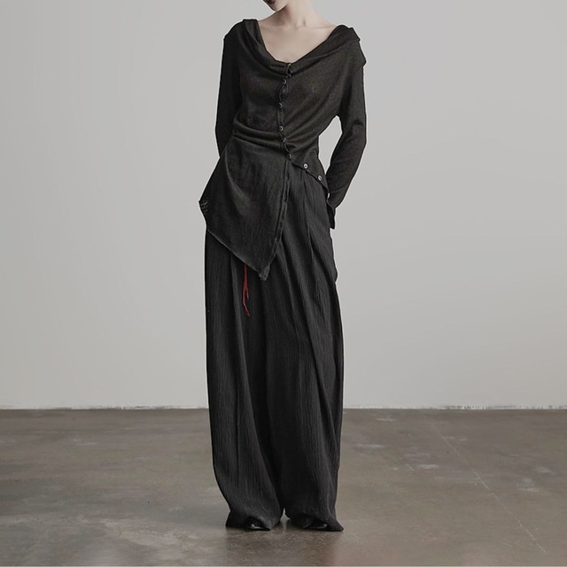 Drape neck wrap sleeve cardigan C1049