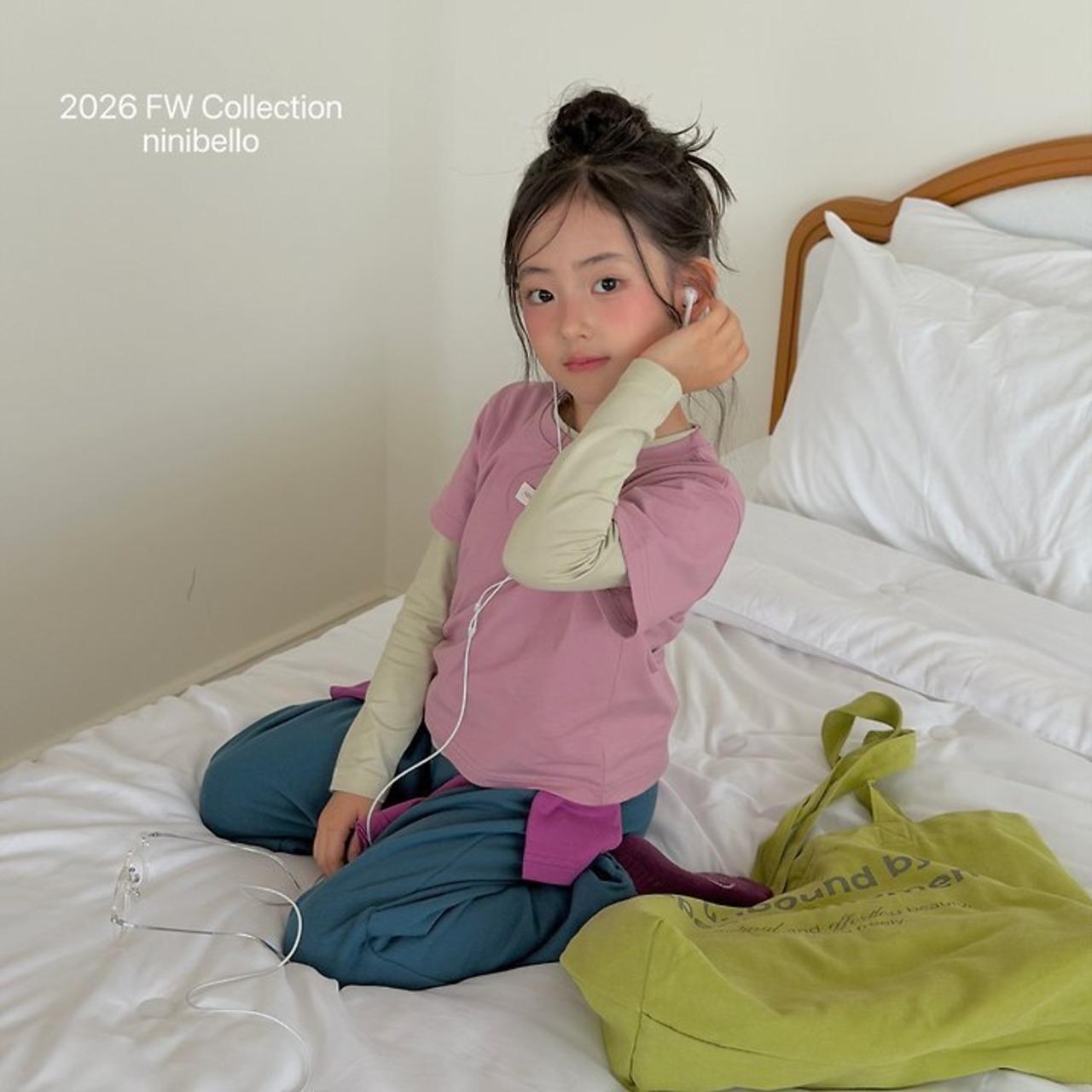 韓国子供服 / ninibello / Layered T-shirt Set / 長袖Ｔシャツ *XS~XXL*