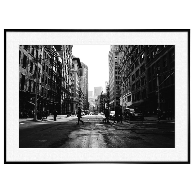 アメリカ写真 ニューヨーク ストリート インテリア モノクロアートポスター額装 AS0137