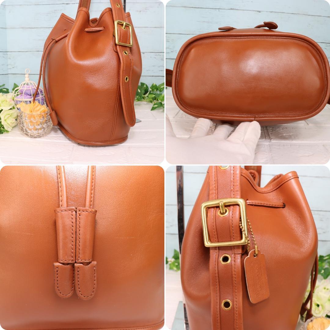 OLD COACH レザーワンショルダーバッグ 茶色 巾着バッグ オールド