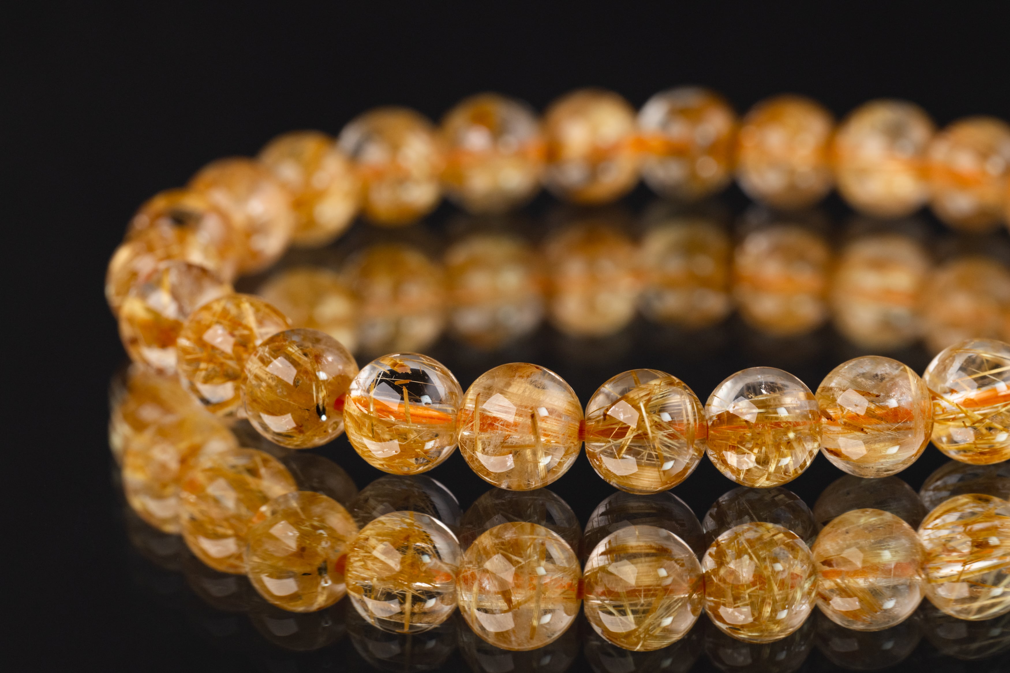 ◇一点物◇【高品質】ゴールドタイチンルチルクォーツ ブレスレット