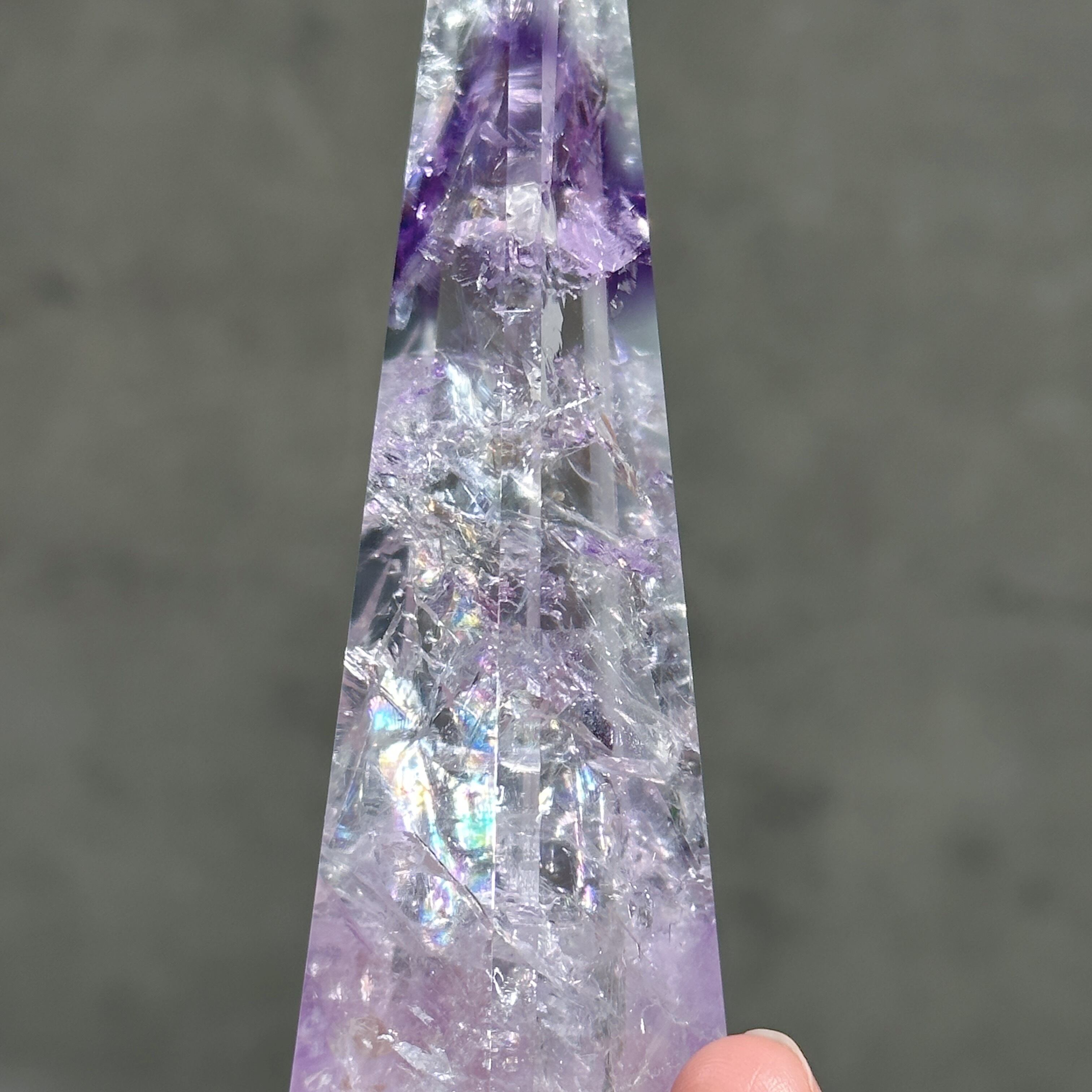 透明感・虹◎ファントムアメジスト オベリスク03◇Phantom Amethyst