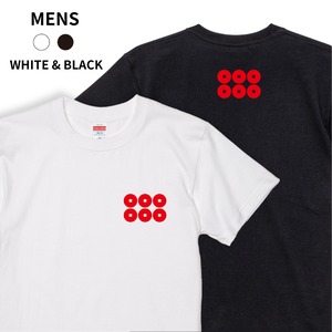 真田氏：真田六文銭　Ｔシャツ（メンズ）　ホワイト・ブラック