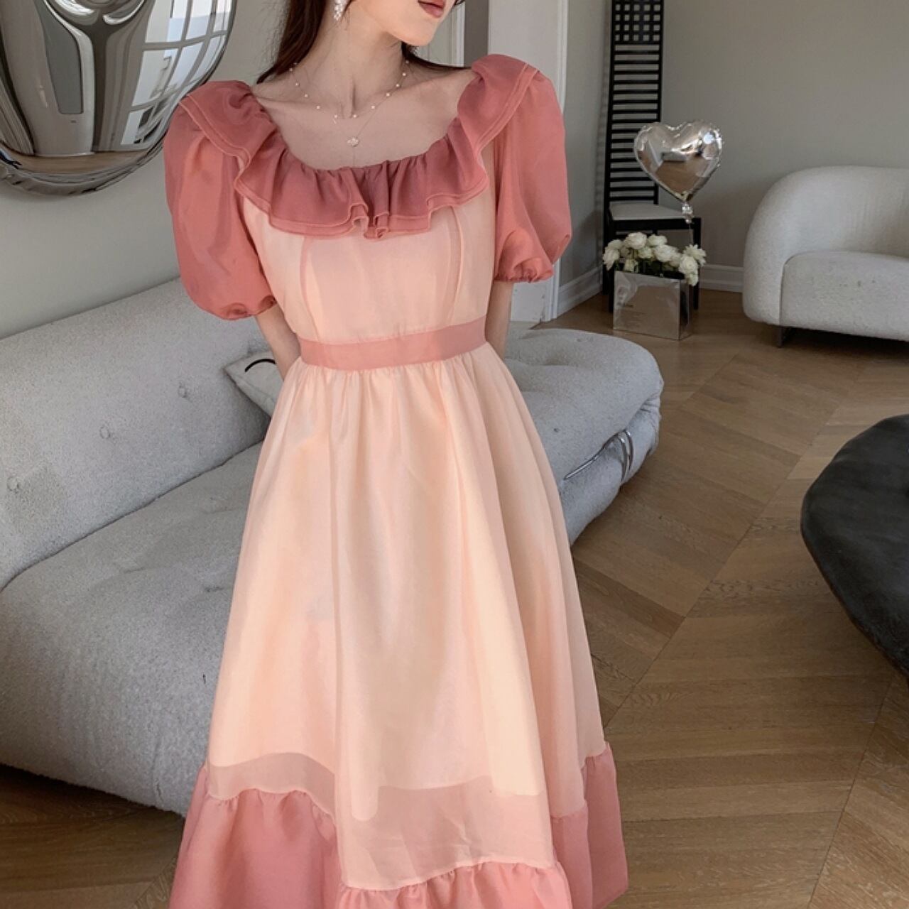 【L-4XL】クラシカルプリンセスワンピース