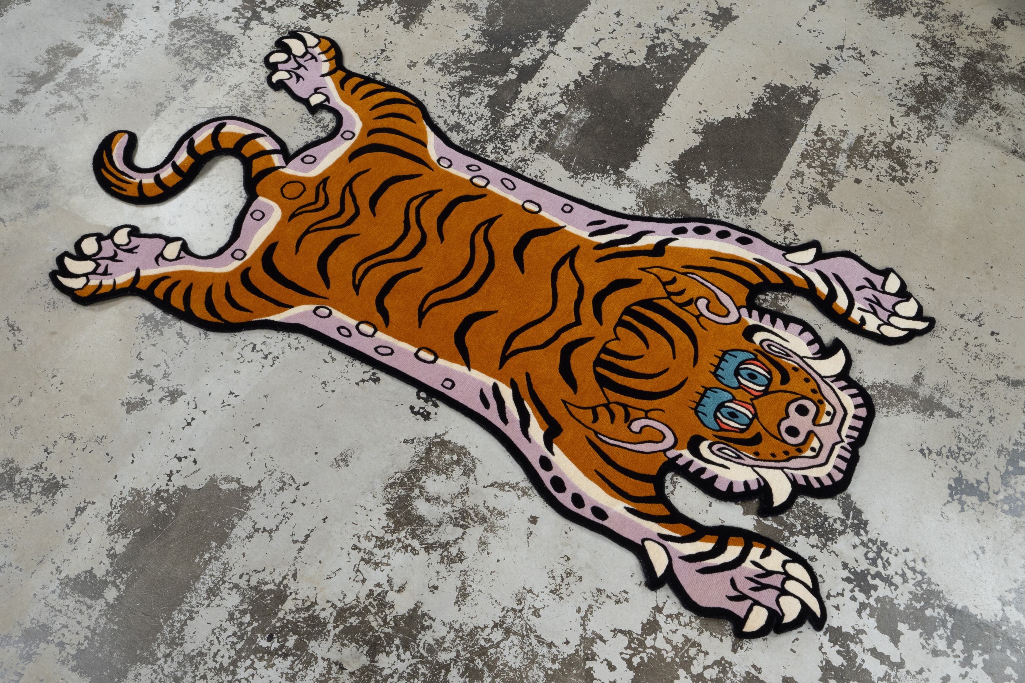 Tibetan Tiger Rug 《Lサイズ•ウール・オリジナル2・マスタード