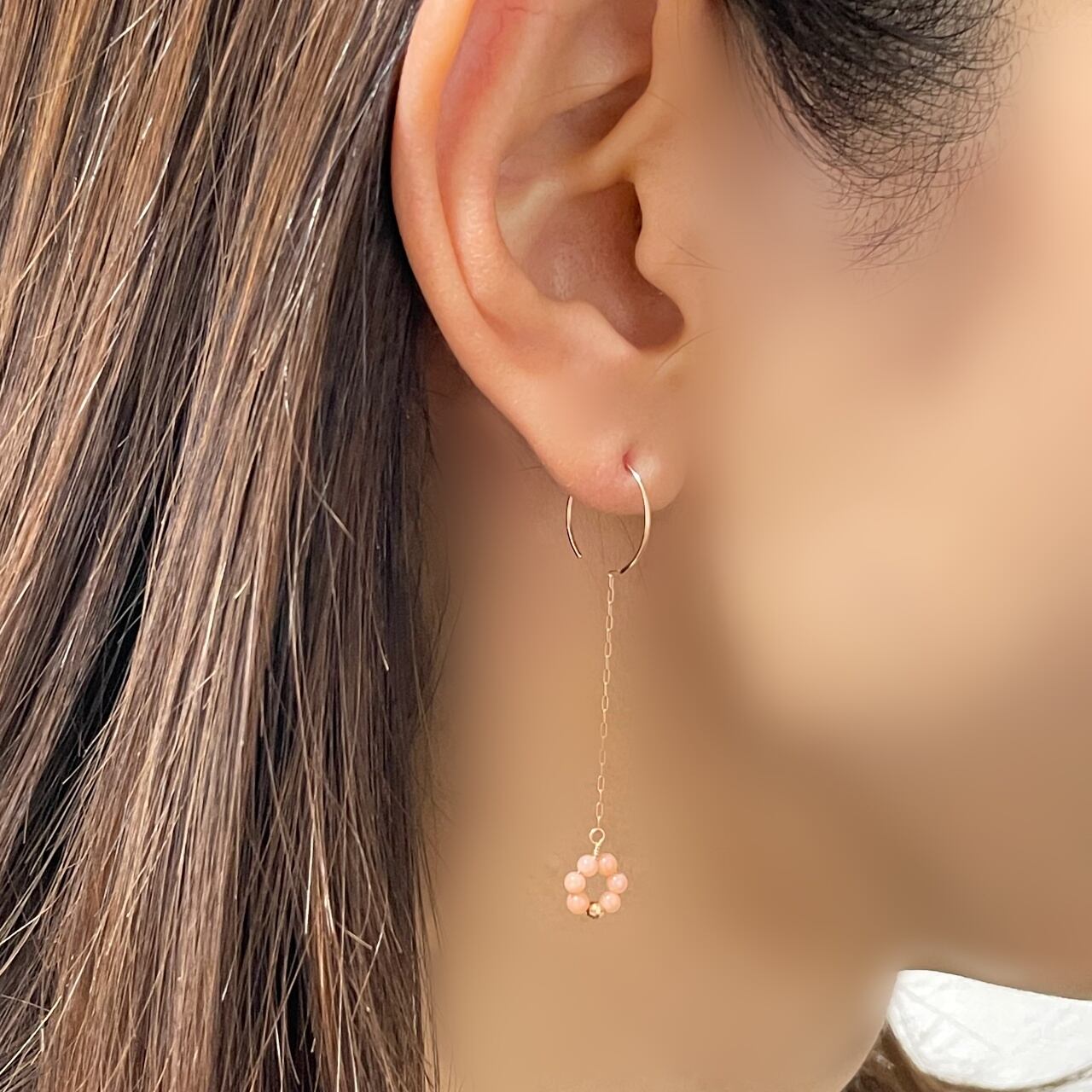 K10珊瑚ピアス 129)最終価格☆K10サンゴネックレス&サンゴピアス 楽天