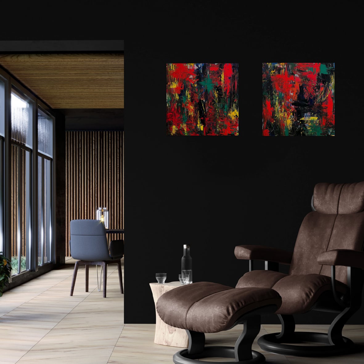 【組作品】■「G-204 (原画) #G20,21」 縦60.6 cm × 横60.6 cm (S12号) 【2枚組】