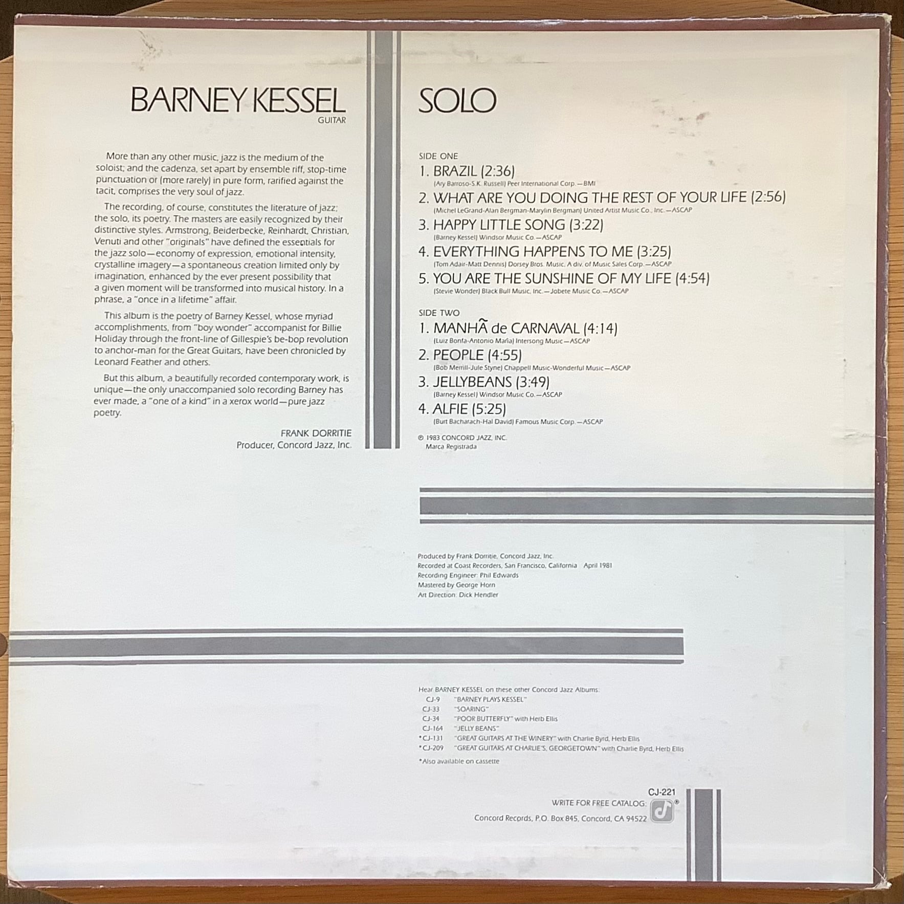 BARNEY KESSEL / SOLO | Plastic Soul Records