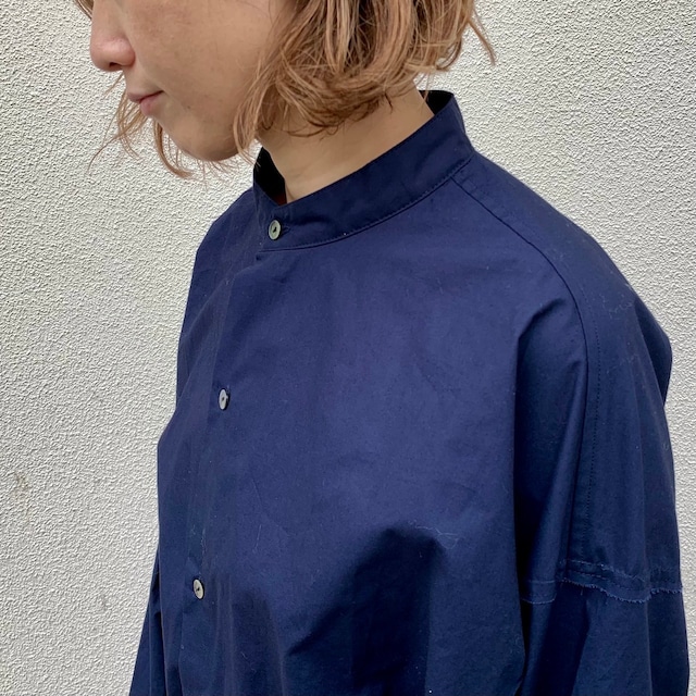 Typewriter Long Shirt  ／Navy