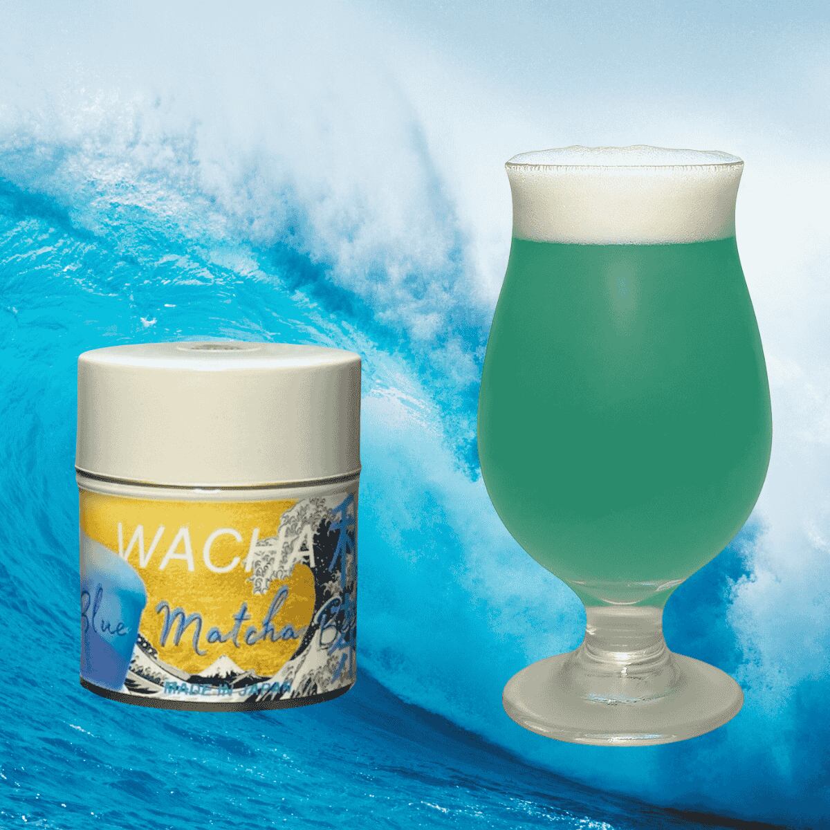 青い抹茶ビール・ベース|ブルースピルリナ使用・ノンカフェイン抹茶×クラフトビール|ギフト・おうちカフェにも最適