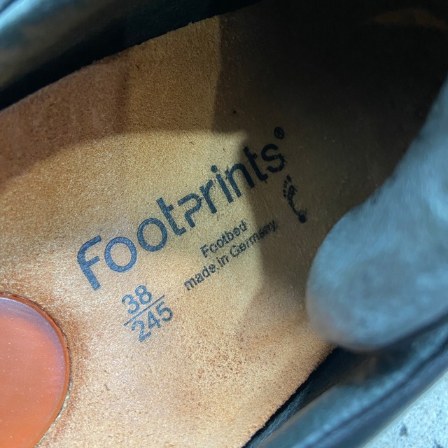 footprints フットプリンツ レザースリッポンシューズ 黒 24.5cm