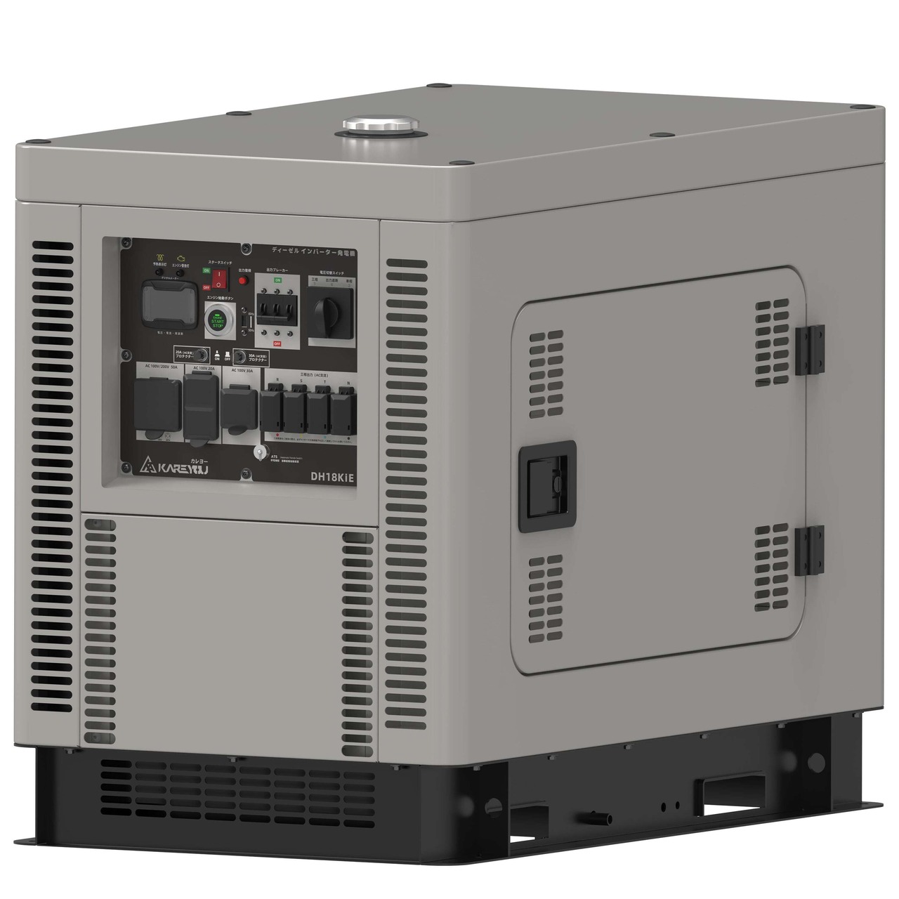 インバーター発電機 防音型ディーゼルエンジン発電機 軽油発電機防音タイプ　Kareyou ディーゼルインバーター発電機 大型業務用 13.2kVA｜低燃費・長時間連続運転｜工場・建設現場・防災用バックアップ電源DH18KiE