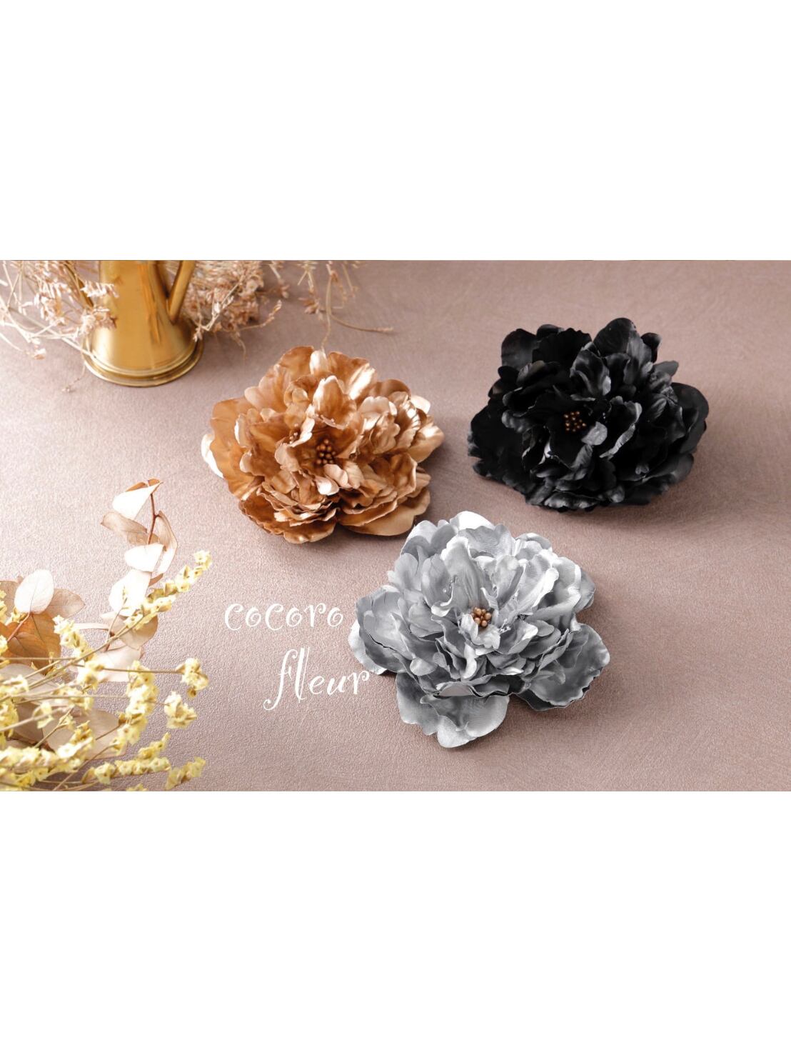 【ピオニーシルバー髪飾り】 卒業式 袴 振袖 成人式 白無垢 色打掛 和装 ヘアパーツ ヘッドドレス 白無垢 k-0014