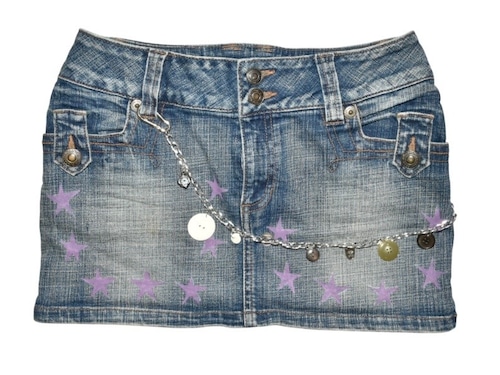 NETSU − Star Paint Denim Skirt