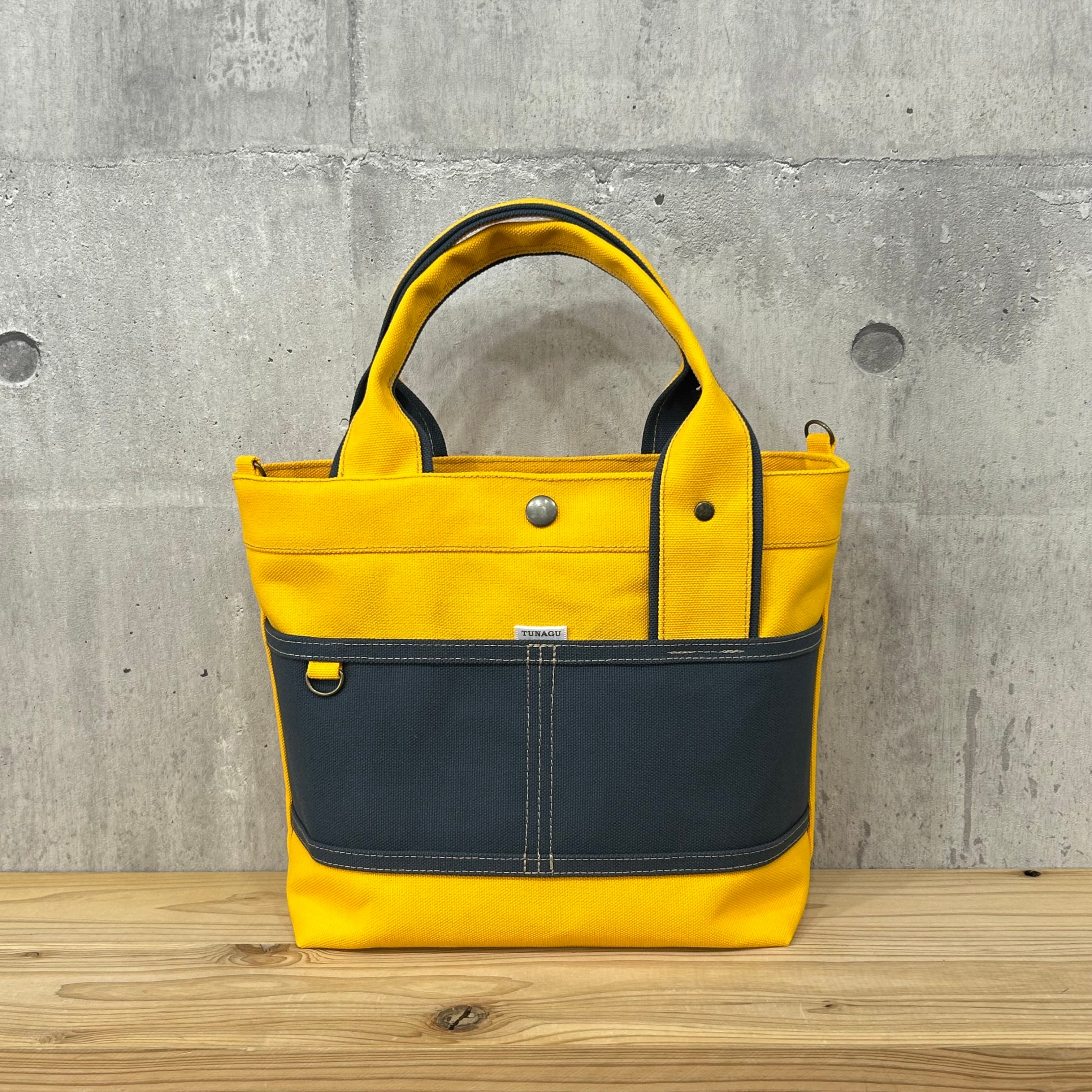 人気No.1.▽Bi Color Tote "M"【ヒマワリ×鉄紺】