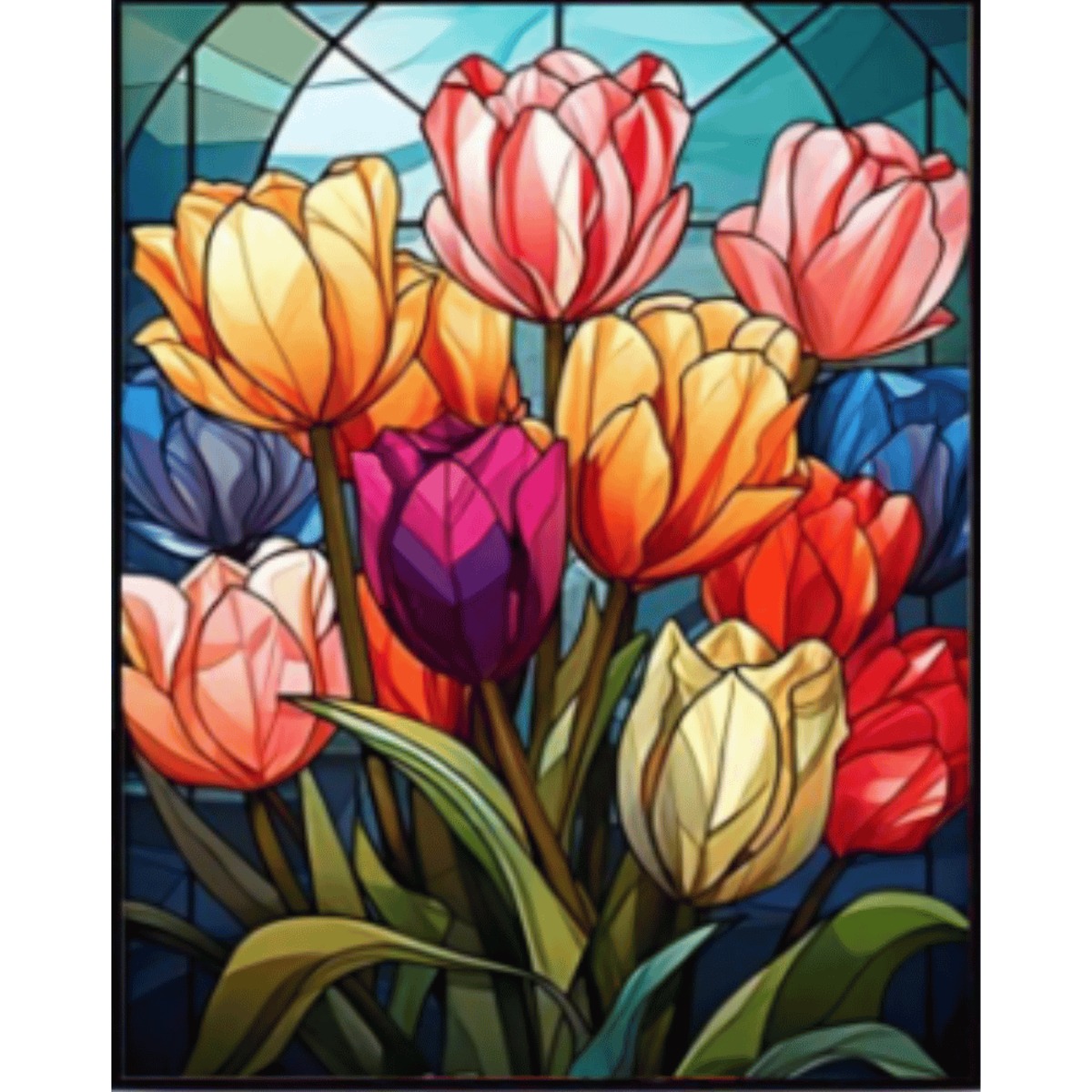 ダイヤモンドアート 『輝くチューリップの園』 B4サイズ(外寸30x40