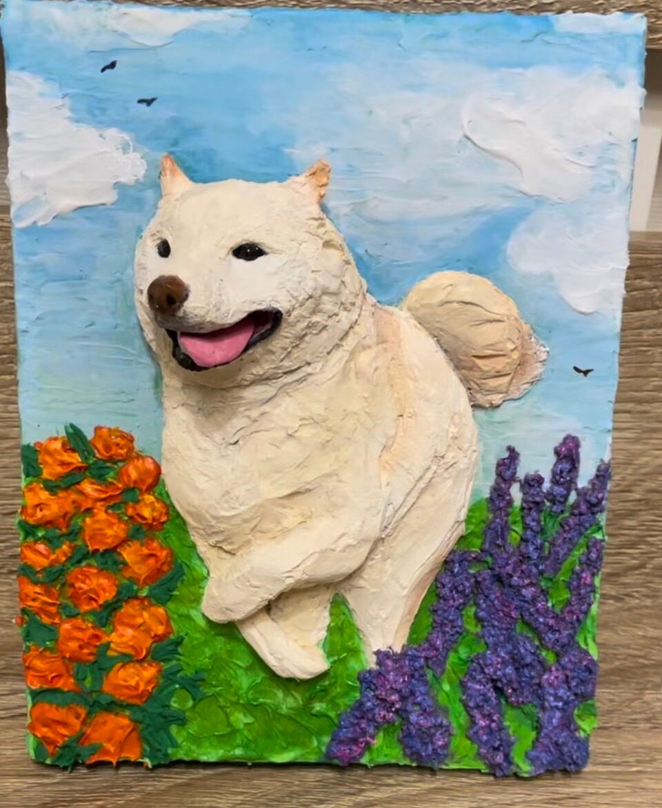 ペット似顔絵／3Dドローイングアート ／ 半立体画 | Pay ID