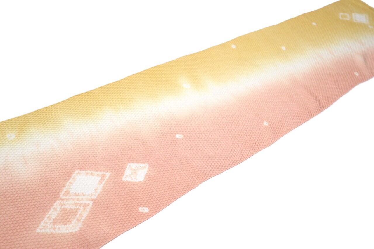 【逸品】山吹茶色♡辻が花♡染め分け♡縮緬地 新品【大島紬訪問着】 伽羅色 たたき染文様×辻が花風｜絹100％ 八掛