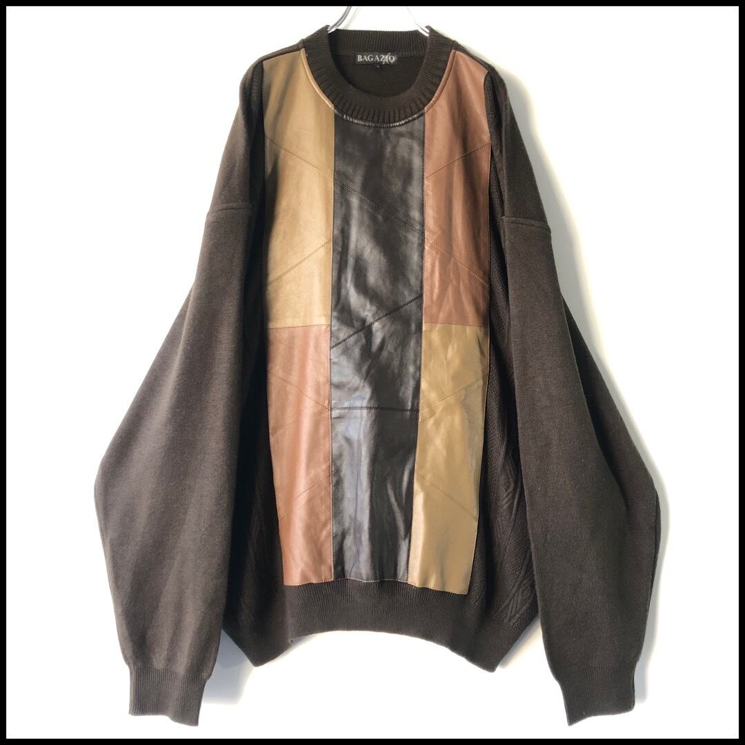 BAGAZIO】PP Leather swiching Knit 