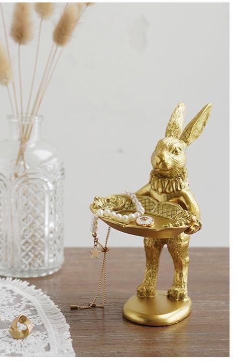 即納】可愛いゴールドうさぎ 置物 ウサギオブジェ | Russel 海外