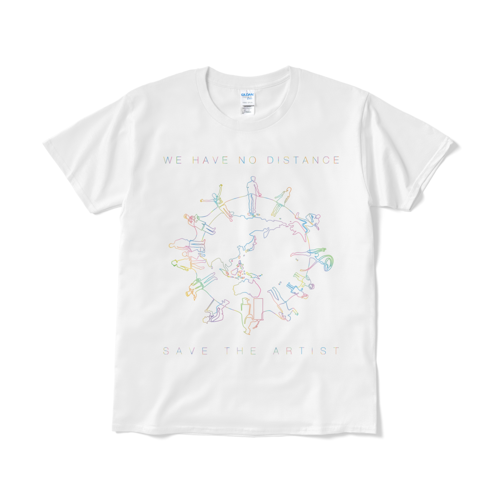 【見れるTシャツ】「WE HAVE NO DISTANCE」ホワイト（送料無料）