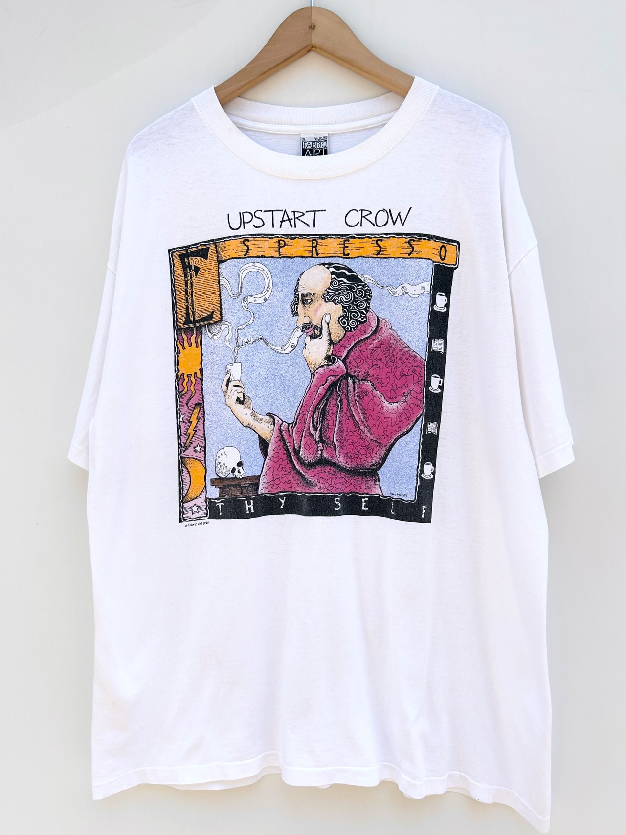 90s UPSTART CROW "ESPRESSO THE SELF" Tee MADE IN USA Size XL
