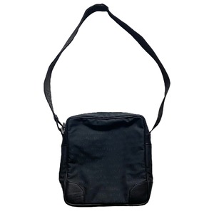 EMPORIO ARMANI canvas × leather logo shoulder bag
