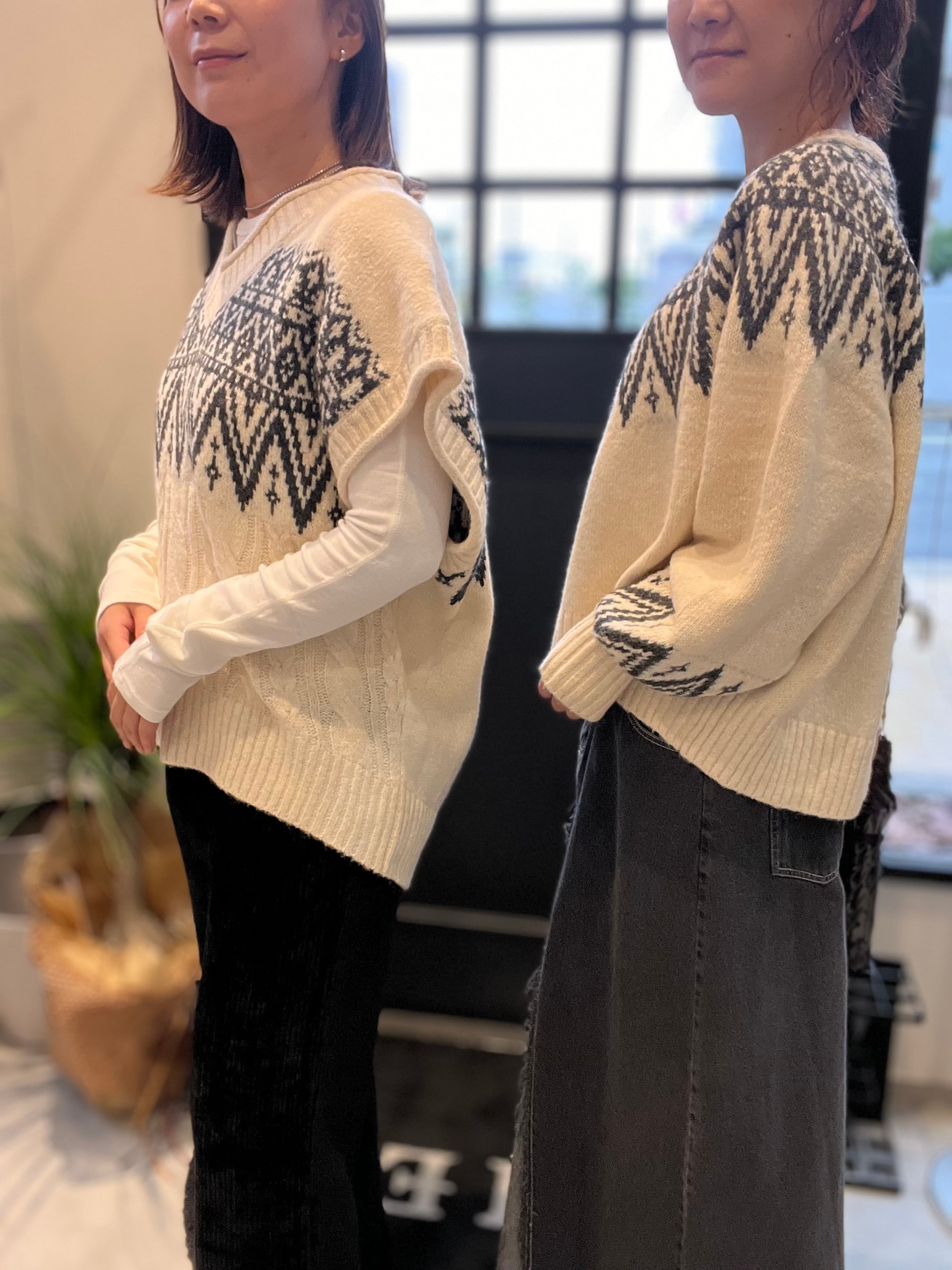 【SELECT】フェアアイル柄プルオーバー 39-0423