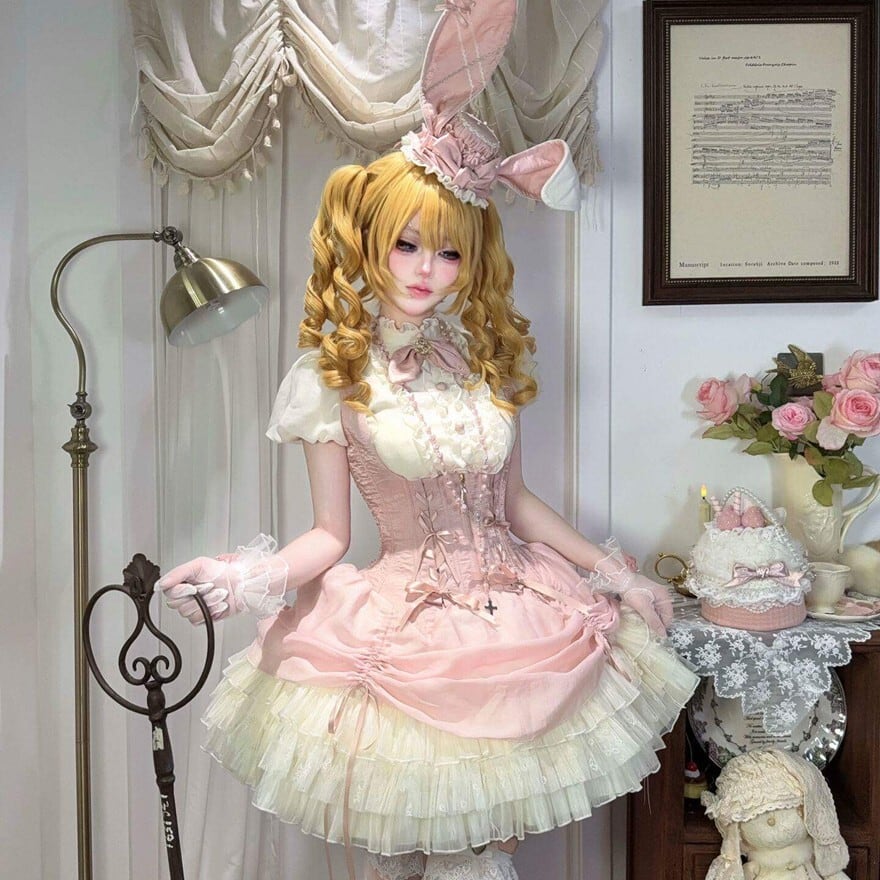ふわふわ アイドル衣装｜ピンクJSKセットアップ コンカフェ・生誕祭