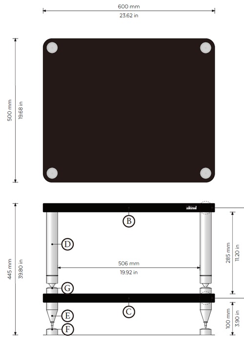 【新品在庫処分】Solidsteel HY-2ラック(2段、マットブラック)（※日本未発売モデル）の商品画像3
