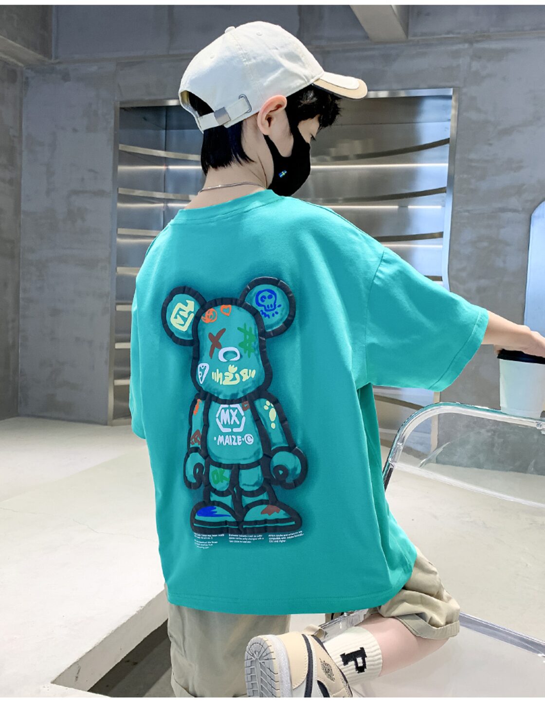 予約商品】韓国子供服 クマ 熊 かわいい かっこいい イラスト デザイン 