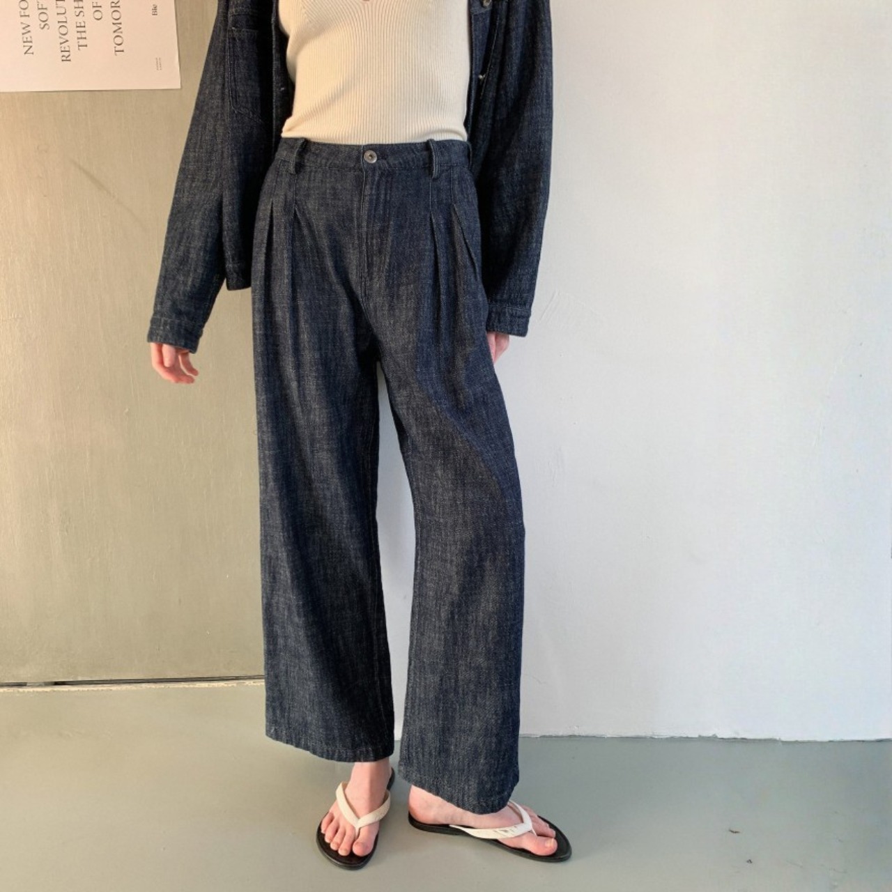 Libre Denim Straight Pants F0597