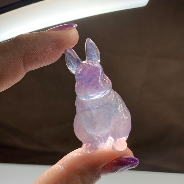 1.ペア☆カラフルフローライトうさぎさん