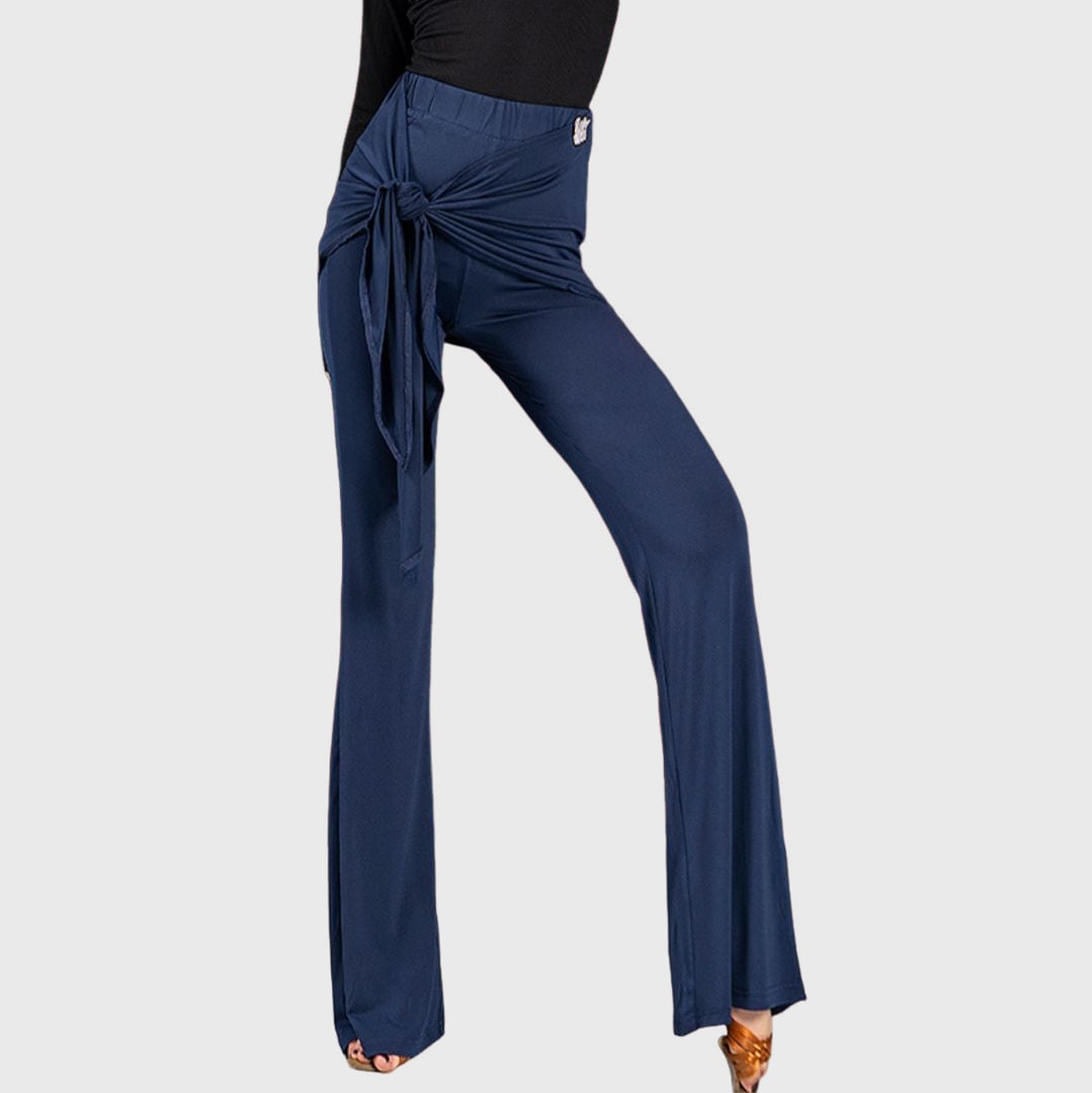 ウエストゴム ラップデザイン フレアパンツ 2col D00226