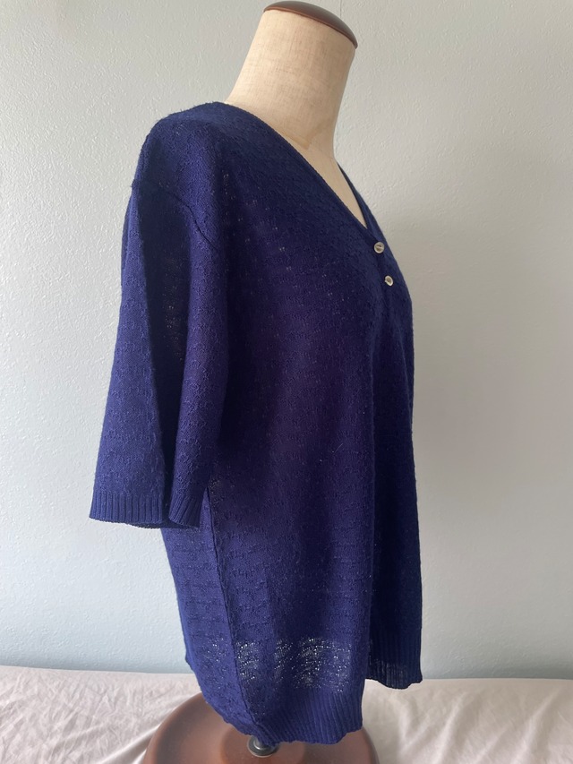 90～navy sukashi knit