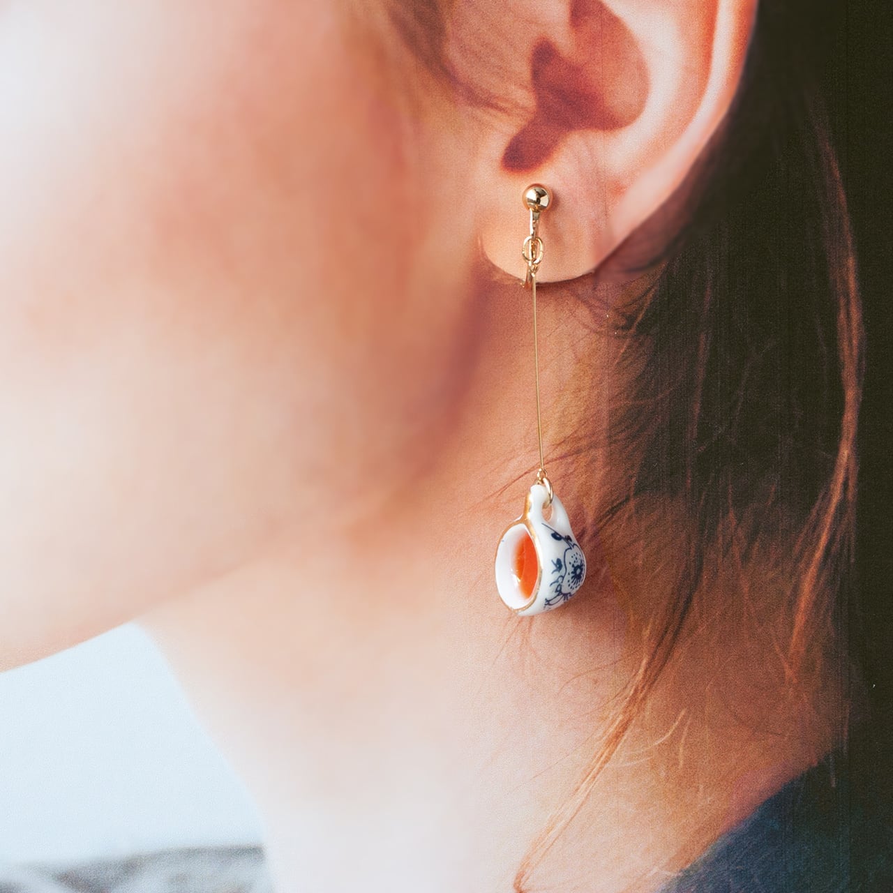 青梅陶器のティーセット イヤリング2種 （紅茶 or 青茶） | ASIAMOKU