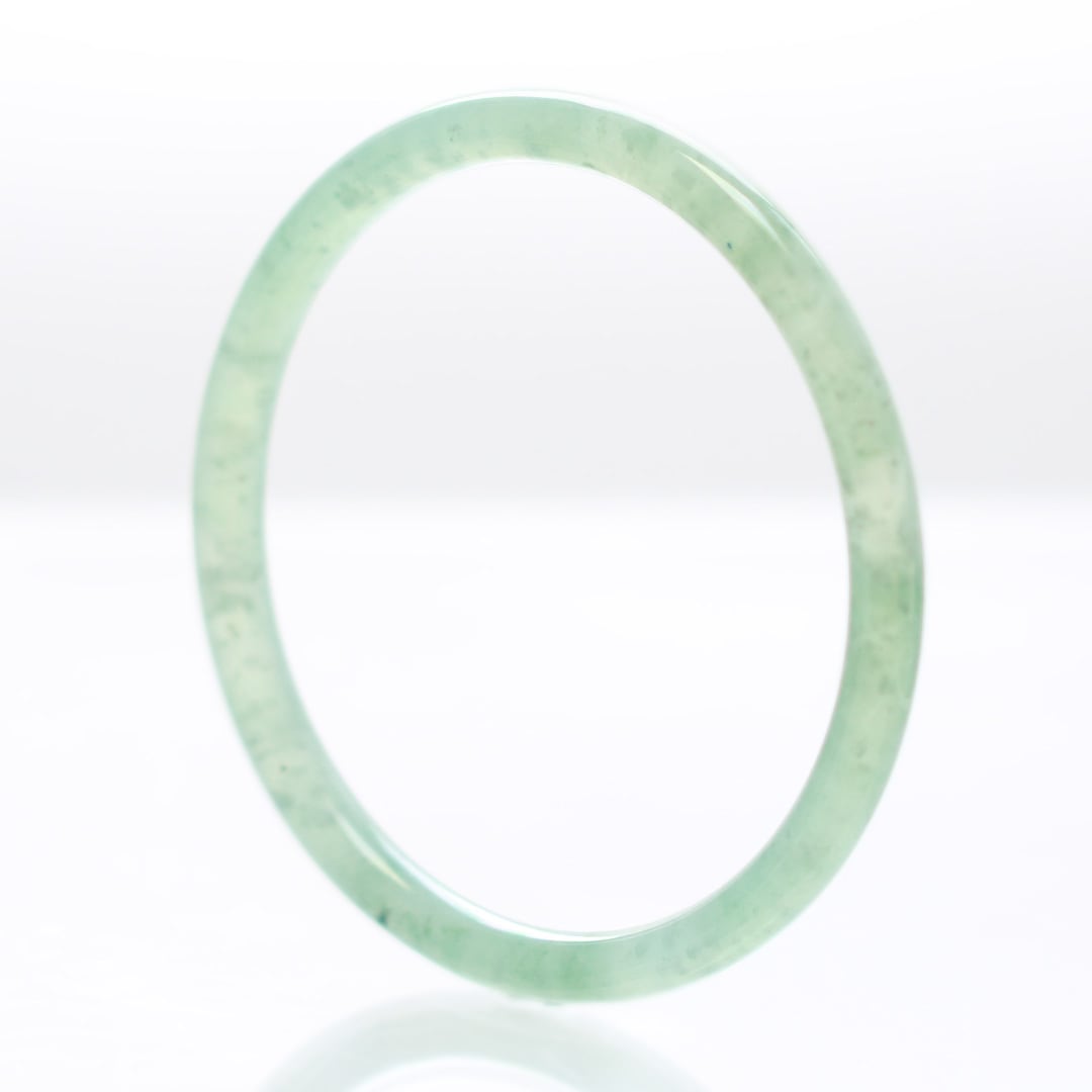 内径 約59.5mm】princess/Guatemala 翡翠バングル A貨翡翠 jd_bg1405