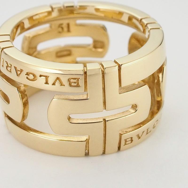 ブルガリ BVLGARI パレンテシ オープンワーク リング K18YG 仕上済