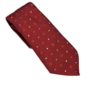 新品同様 ルイヴィトン ネクタイ クラヴァット モノグラム ドッツ レッド シルク 100％ メンズ M76293 赤 LV ルイ・ビトン ルイ・ヴィトン ルイビトン LOUIS VUITTON  【中古】0418g1441