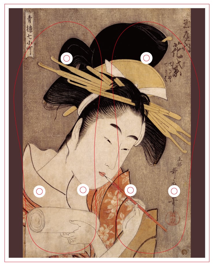 【浮世絵】青桜七小町 玉屋内花紫 | 喜多川歌麿