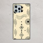 受注生産 iPhoneケース 白黒の円と三角のミニマル護符｜幾何学シンボル TALM070B