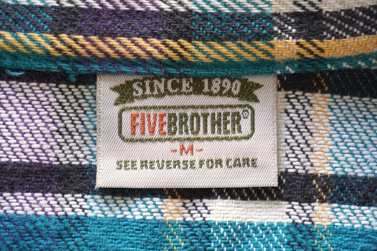 1990's USA製 [FIVE BROTHER] ヘヴィーネルシャツ ターコイズブルー