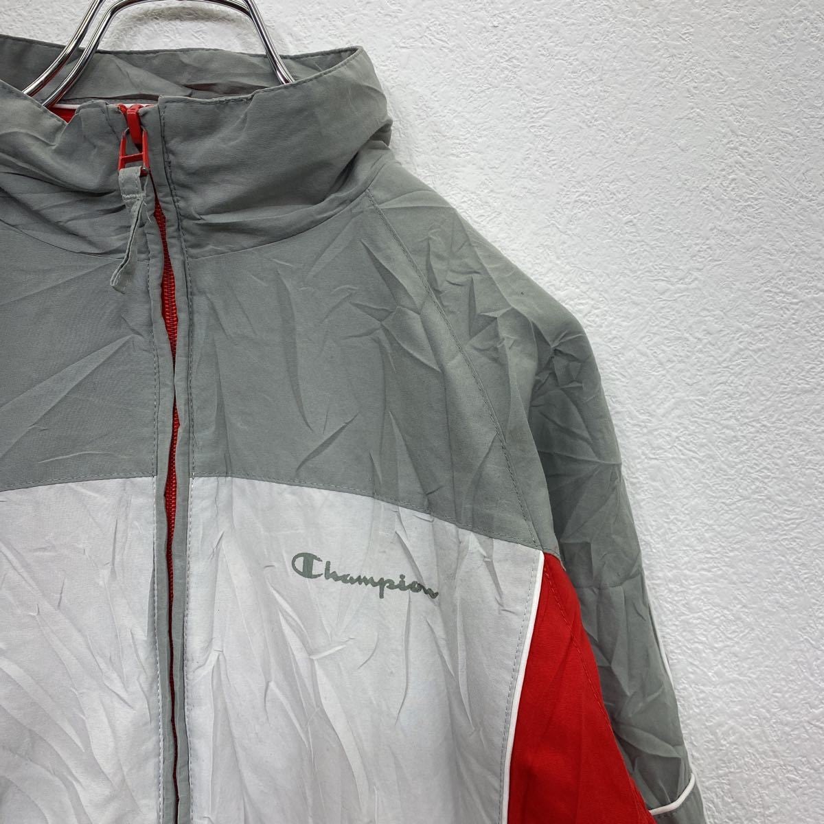 Champion ジップアップジャケット キッズ XL レッド グレー