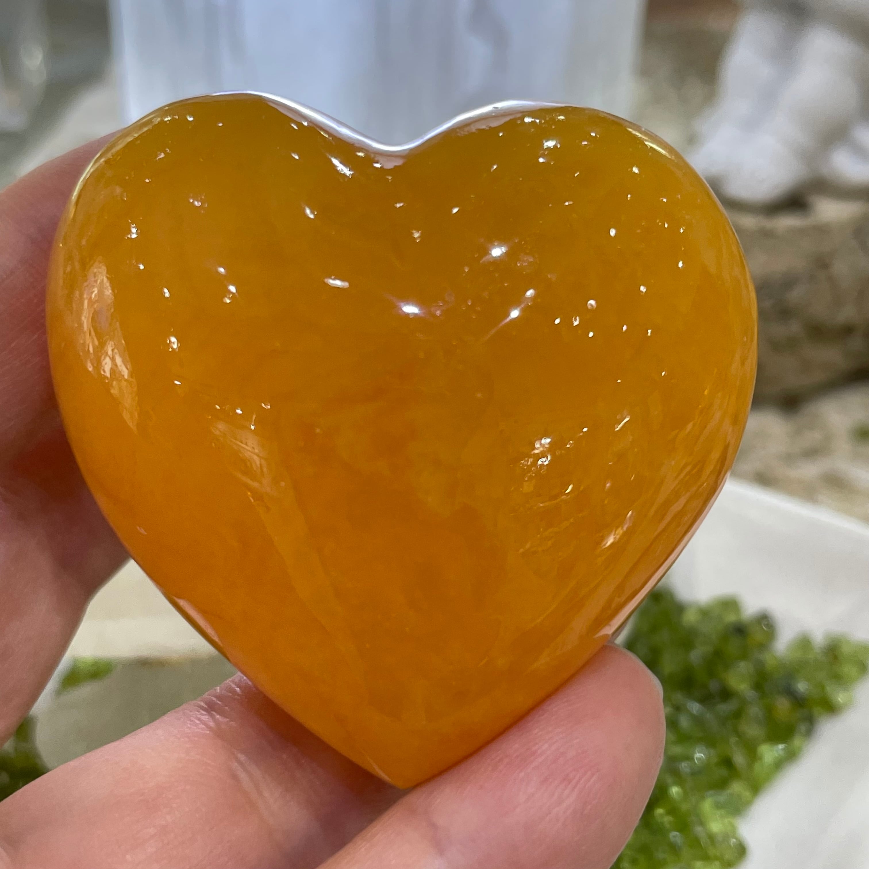 オレンジカルサイト ハート型 | 石の魔法