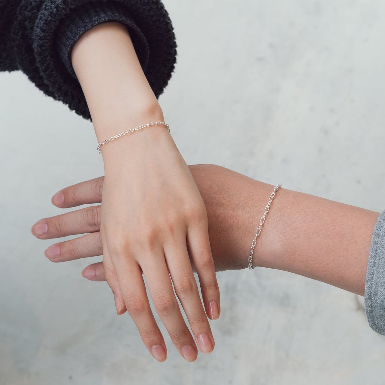 2本セット（刻印可）】ツインダイヤモンドブレスレット｜シルバー925