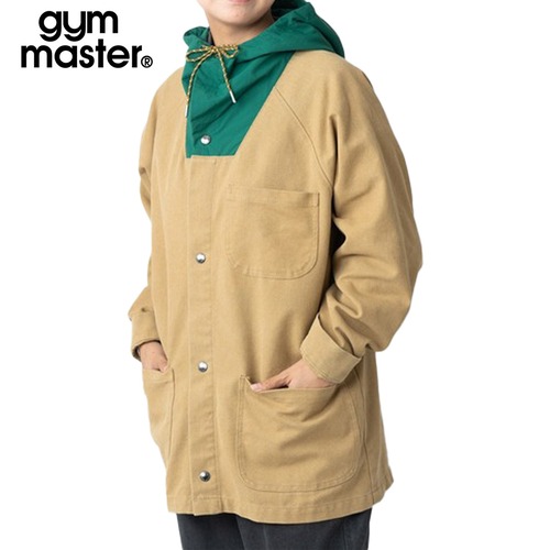 gym master ジムマスター ダック×ナイロン カラーコンビ カバーオールパーカー フード付き ワークジャケット メンズ G821734 ベージュ