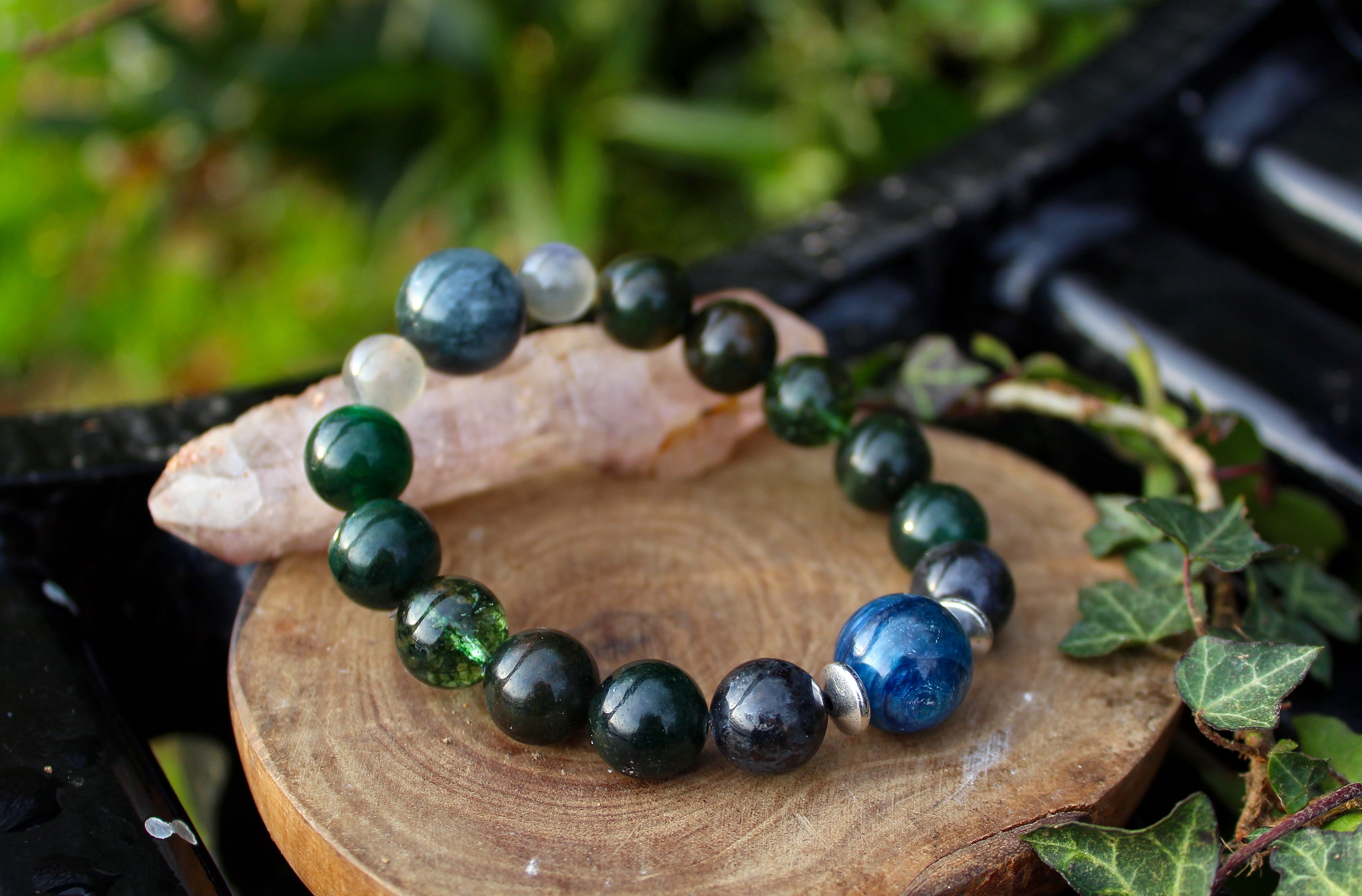 キャッツアイ、カイアナイトAAA、ラブラドライトAAA、エピドート